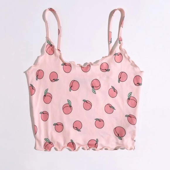3/$10 Peaches crop tank top small - Picture 3 of 6